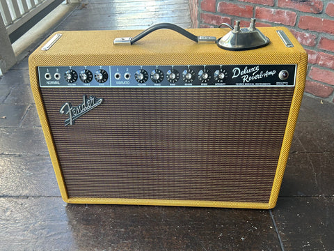 Fender '65 Deluxe Reverb Limited Edition Pine Tweed amplifier, with brown grill cloth