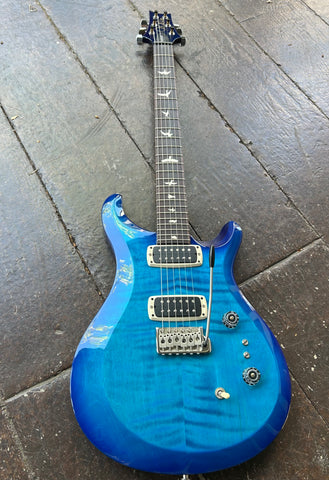 2024 PRS S2 Custom 24 Lake Blue electric guitar, with rosewood fingerboard, white bird inlays and dark blue headstock