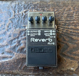 Boss RV-6 Reverb effects pedal in dark grey with four control knobs
