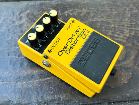 Yellow boss pedal, four knobs