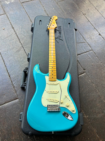 2024 Fender Stratocaster American Professional II Stratocaster, Miami Blue, maple fretboard and headstock