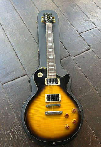 2008 Epiphone Slash Les Paul sunburst with rosewood fretboard and block inlays, black headstock