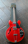 1972 Gibson ES-325 red finish with chrome hardware and black control plate. Rosewood fretbaord with black headstock
