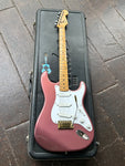Burgundy Mist parts caster, with white pickguard, maple neck and headstock