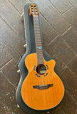 Solid cedar top Takamine Santa FE PSF-65C classical guitar, with rosewood fretboard and turquoise 