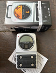 Peterson Stomp Classic Strobotuner metal guitar , silver and black strob tuner with black foot control