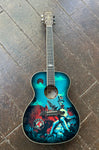Alvarez AF60GD Grateful Dead OM Acoustic Guitar Sunshine Shadowburst guitar, rosewood fretboard and brown headstock
