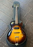 1955 Gibson ES-225T sunburst hollow body guitar, with single pick-up, rosewood fretboard and black headstock
