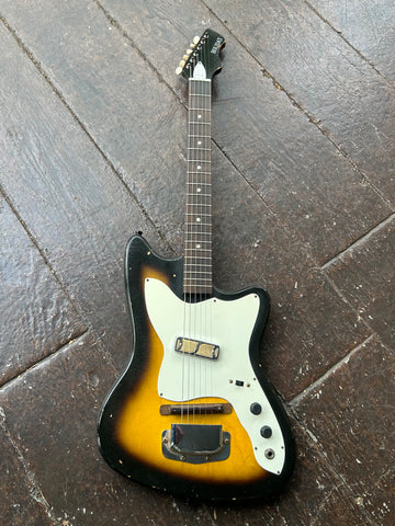 1965 Holiday Bobcat dark sunburst, rosewood bridge and fretboard, gold pick up and black headstock