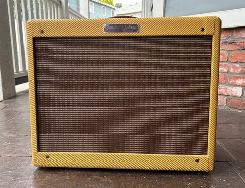 2019 Fender 57 Custom Deluxe tweed amplifier with crown grill cloth