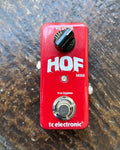 Red TC Electronic Reverb pedal, single black knob, single metal button foot switch