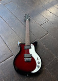 Danelectro 59X12 (12-String), burgundy finish, white pick-guard, rosewood fretboard and black headstock