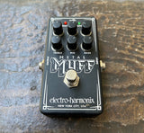 Electro-Harmonix Metal Muff guitar effects pedal black, six knob controls and single button footwitch 