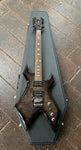 B.C. Rich Warlock N.J. Neck Thru Series Korea Guitar Translucent Black Quilt Top, rosewood fret board with diamond inlays, black headstock