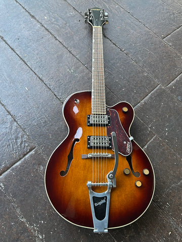 Gretsch G2420T Streamliner Hollowbody in brown Havana Burst, with chrome hardware and laurel fingerboard , black headstock