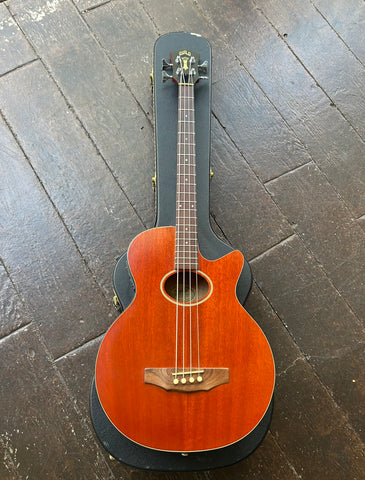 1997 Guild B4CE Acoustic Bass, mahogany finish, rosewood bridge and fretboard with black headstock