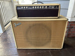 Fender Showman tube head 6G14-A, tan tolex with brown grill cloth 
WITH 1X15 Cabinet 60's JBL D130F, tan tolex with dark tan grill cloth