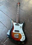 Teisco bass, front body with sunbust finish, metal  pick guard, 
