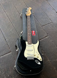 1995 Fender Stratocaster black finish, white pick-guard, rosewood neck and maple headstock