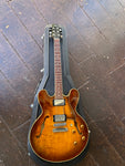 1991 Heritage H535 Autumn Sunburst Full shot on Hardshell Case