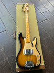 2008 Fender American Vintage '57 Precision Bass Sunburst m gold pick-guard, maple neck and headstock
