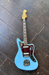 Full shot of Squier FSR Classic Vibe '70s Jaguar Daphne Blue