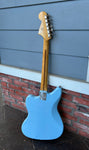 Full backside of Squier FSR Classic Vibe '70s Jaguar Daphne Blue