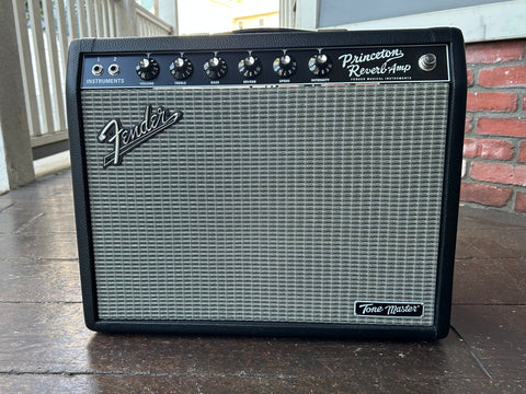 2022 Fender Tone Master Princeton Reverb, black tolex, grey grill cloth, black control panel, six control knobs