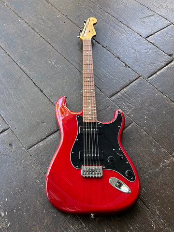2021 Fender Noventa Stratocaster red finish, black pickguard with palferro fretboard and maple headstock