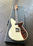 MJT Lydia Parts Guitar, white offset electric guitar with tortoise pick-guard, rosewood fretboard and block inlays, maple headstock