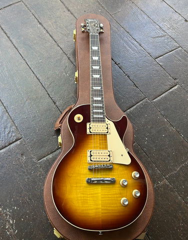 2020 Les Paul Standard 50s Double Trouble Vintage Tobacco Burst, rosewood fretboard, trapezoid pearl inlays with black headstock
