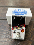 Daredevil Premium Overdrive black and white guitar pedal, three control knobs, single button foot switch