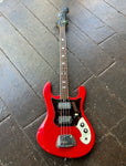 1960s' Ariel Greco Electric Bass red with chrome hardware, rosewood fretboard, black headstock