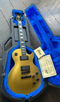 1988 Gibson Les Paul Custom Showcase Edition gold top finish, black hardware, ebony fretboard with black perl inlays, black headstock