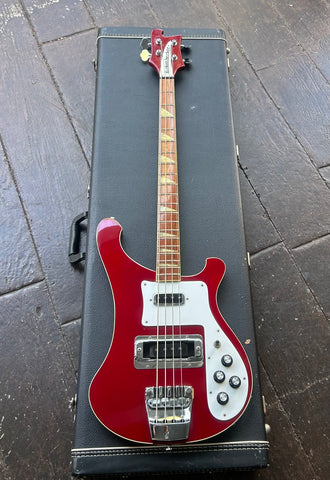 1989 Rickenbacker 4001 Bass - Burgundyglo bass guitar, with rosewood fretboard and red headstock