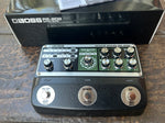Boss RE-202 Space Echo effect pedal, three footswitch controls and nine knobs