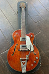 1968 Gretsch Tennessean, brown finish nickel hardware wioth bibsby tremolo, two pick ups, silver pick guard, rosewood fretboard and mahogany headstock