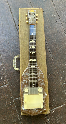 Supro Supreme Vintage Valco Brown Pearl Lap Steel, cream cover