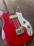 Closeup on body for 60's Teisco Pocket Bass