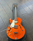 Epiphone Sorrento LH-OR (Left Handed), orange finish, chrome hardware, rosewood fretboard with black headstock