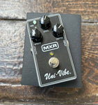 MXR Uni-Vibe black pedal with three knobs, and single button control