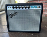 2025 Fender 68 Custom Vibro Champ Reverb, black tolex, grey grill cloth, metal control panel, with six control knobs