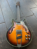 Danelectro Coral Firefly Sunburst arch-top guitar, chrome hardware, rosewood fretboard and headstock