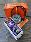 Flanger-X purple front with white back and sides, mini pedal with with mini controls and single button footswitch , with igor pad control 