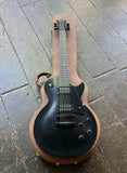 2001 Gibson Les Paul Gothic black electric guitar with ebony fretboard and black headstock