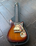 1965 Epiphone Olympic solid body electric guitar with sunburst finish and rosewood neck, black headstock