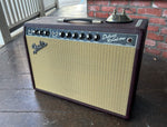 2016 Fender '65 Deluxe Reverb 1x12" 22-watt Tube Combo Amp - Wine Red with wheat color grill cloth, black control panel and nine control knobs