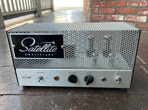 Satellite Amplifiers Scamp metal cage enclosure, metal control panel, with two knob controls