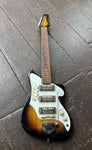 Teisco Audition sunburst guitar with three pick ups, rosewood fretboard and rosewood headstock