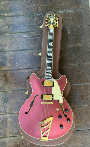 D'Angelico Deluxe DC Matte Wine